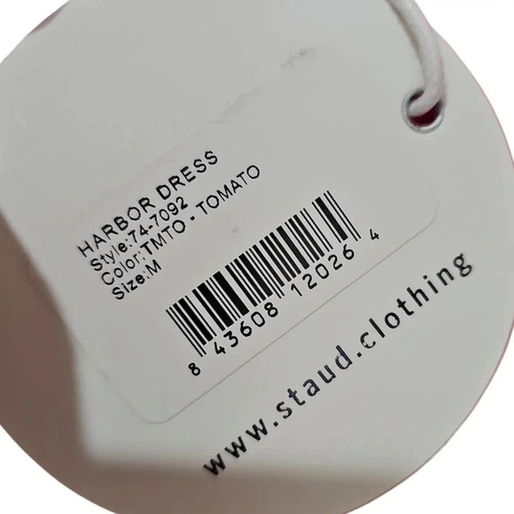 Staud Harbor Mini Dress Tomato Red Size M NWT - Picture 9 of 9